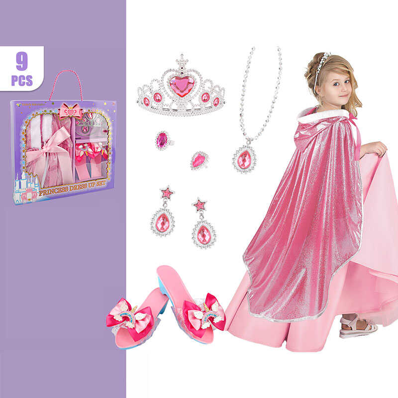 Набір прикрас SP-P 06 B (40/2) туфельки, корона, сережки, намисто, каблучка, накидка, в коробці