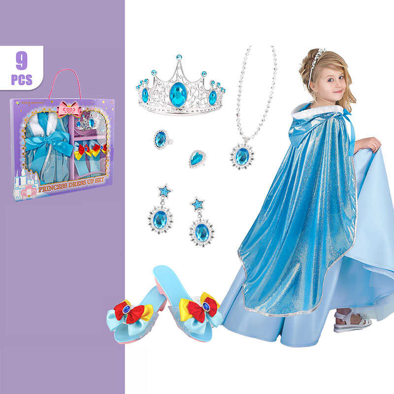 Набір прикрас SP-P 06 C (40/2) туфельки, корона, сережки, намисто, каблучка, накидка, в коробці