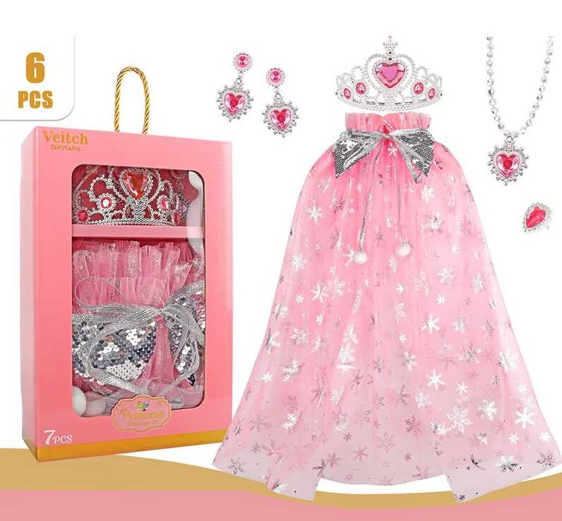 Набір прикрас SP-X 01-4 (60) корона, сережки, намисто, каблучка, накидка, в коробці