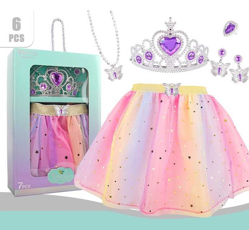 Набір прикрас SP-X 02-4 (60) корона, сережки, намисто, каблучка, спідничка, в коробці