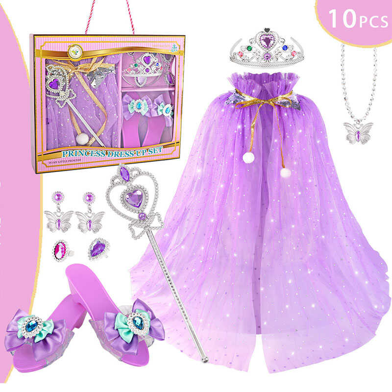 Набір прикрас SP-P 01 B (40/2) туфельки, чарівна паличка, корона, сережки, намисто, каблучка, накидка, в коробці