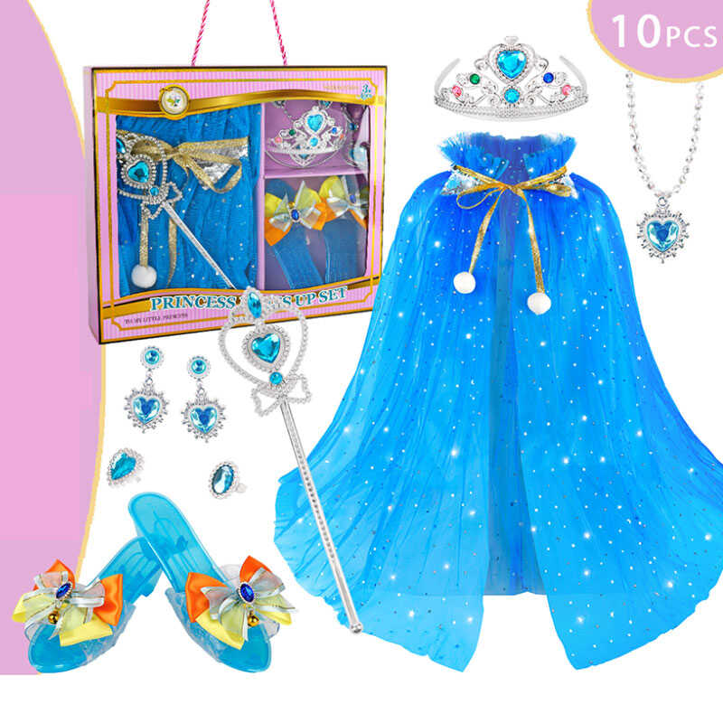 Набір прикрас SP-P 01 D (40/2) туфельки, чарівна паличка, корона, сережки, намисто, каблучка, накидка, в коробці