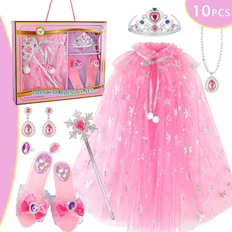 Набір прикрас SP-P 01 F (40/2) туфельки, чарівна паличка, корона, сережки, намисто, каблучка, накидка, в коробці