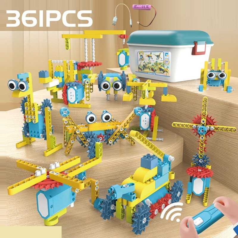 Конструктор на радіокеруванні YQ 001 (4) 361 деталь, автоматичний рух, колесо вільного ходу, рух вперед-назад, акумулятор 3.7 V, пульт керування, в боксі