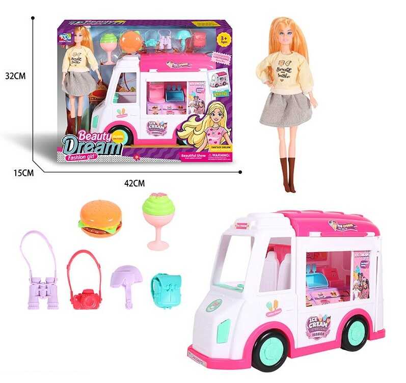 Лялька K 054 (18) машина, висота ляльки: 29 см, шарнірні суглоби, аксесуари, знімний одяг, в коробці