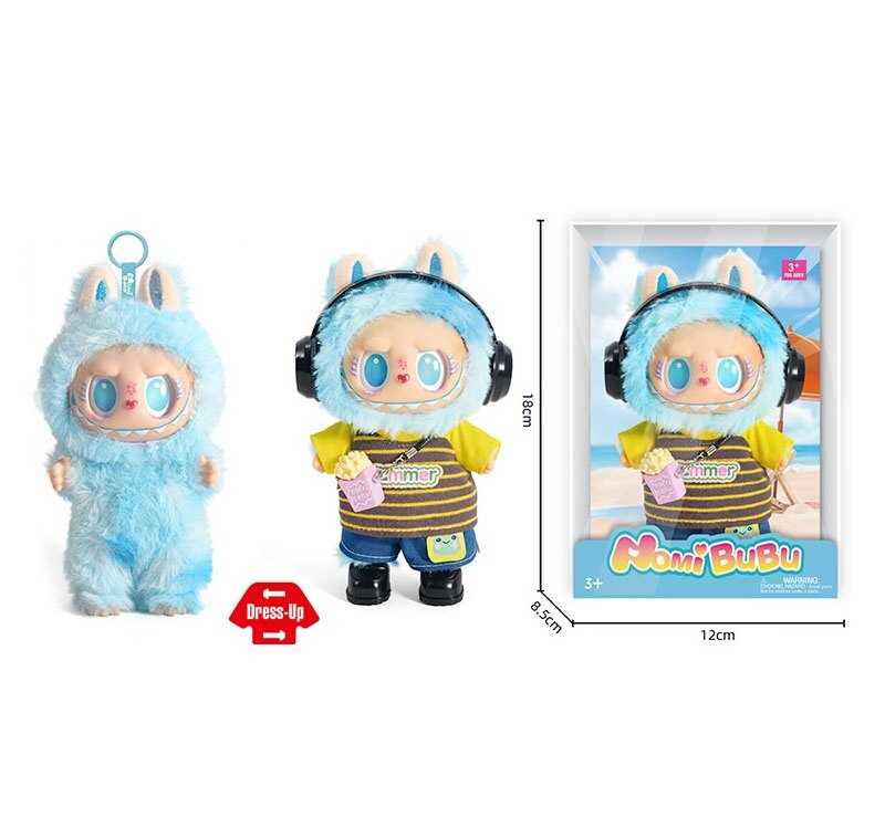 М`яка іграшка-брелок YF 004 E (120/2) герой, гумовий, висота 17 см, металеве кільце, знімний одяг, рухомі ручки та ніжки, навушники, в коробці