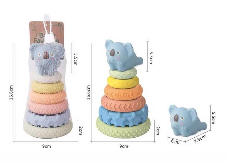 Пірамідка 638-210 (60/2) сенсорні кільця, висота 16,6 см, гумова, в сітці