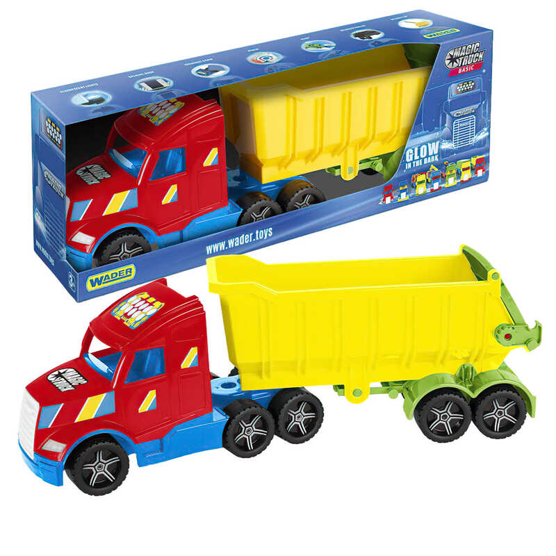 гр "Magic Truck Basic" вантажівка 36300 (3) "Wader", довжина 79 см, флуоресцентні фари, знімний причіп, задній борт відчиняється, в коробці