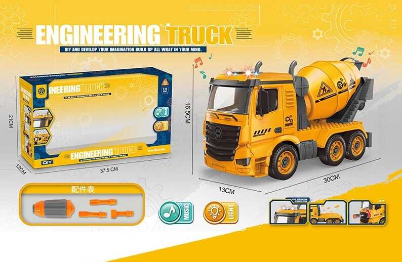 Спецтехніка D 998-23 A (28) світло, звук, відкидний борт, викрутка, масштаб 1:14, в коробці