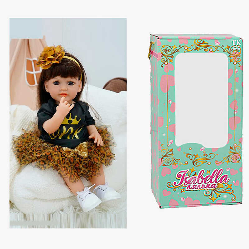 Лялька QM 24099 (12) "TK Group", функціональна, висота: 50 см, датчик руху, звуки: сміх, плач, засинає, гумова, імітація скляних очей, в коробці