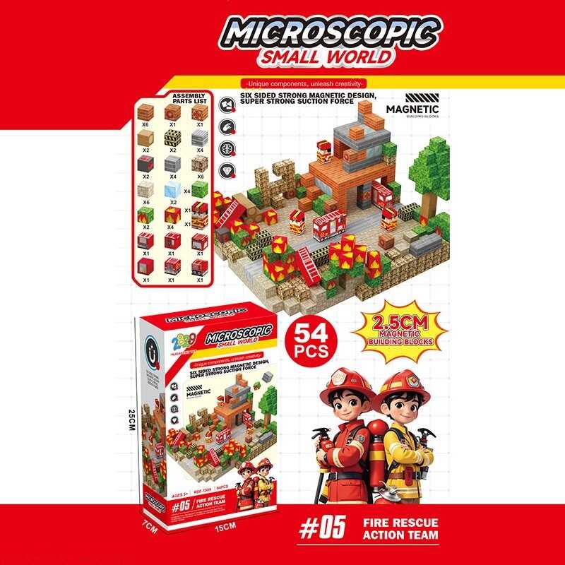 Магнітний конструктор RDF 1074 (48/2) 54 деталі, ребро кубика: 2,5 см, в коробці