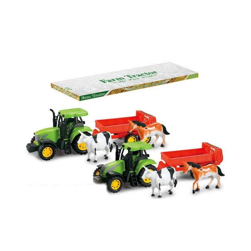 Трактор 1601-4 B (60/2) 2 види, причіп, інерція, 2 свійські тварини, в слюді