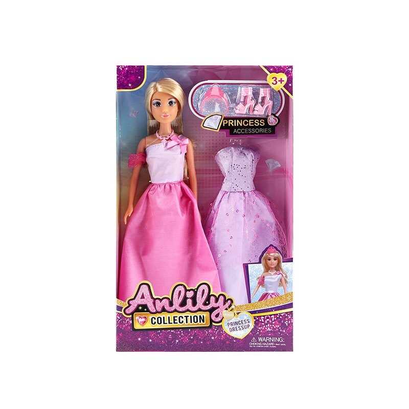 Лялька 616333 (36) висота: 30, голова та руки: гума, тіло та ноги: пластик, 2 сукні, взуття, діадема, кольє, в коробці