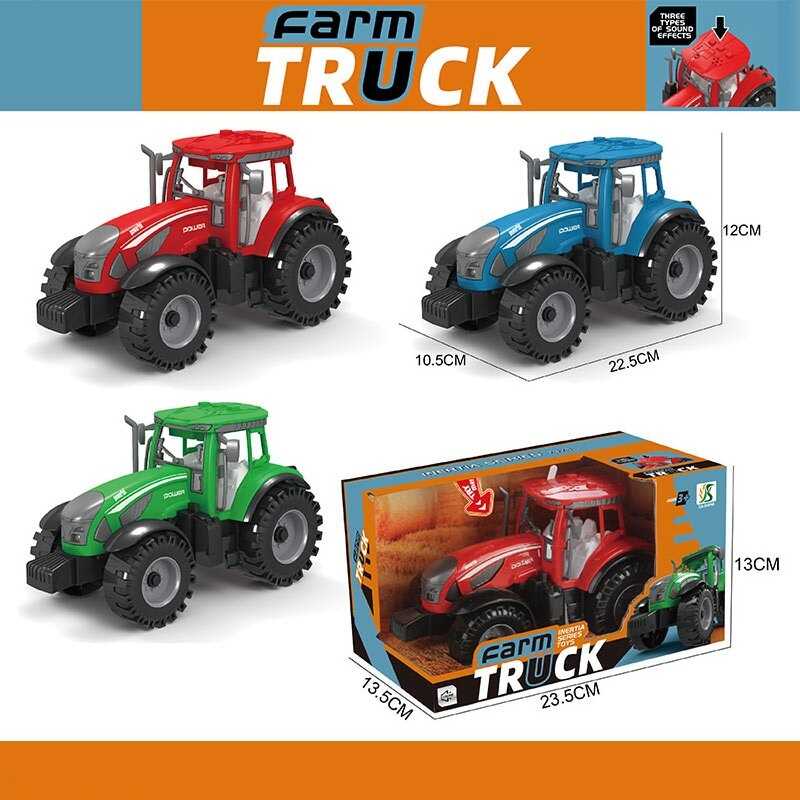 Трактор 0488-300 C (72/2) 3 види, звуки, інерційний механізм, в коробці ВИДАЄТЬСЯ МІКС ВИДІВ