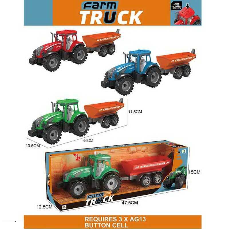 Трактор 0488-303 C (36/2) 3 види, звуки, інерційний механізм, навісне обладнання, в коробці ВИДАЄТЬСЯ МІКС ВИДІВ