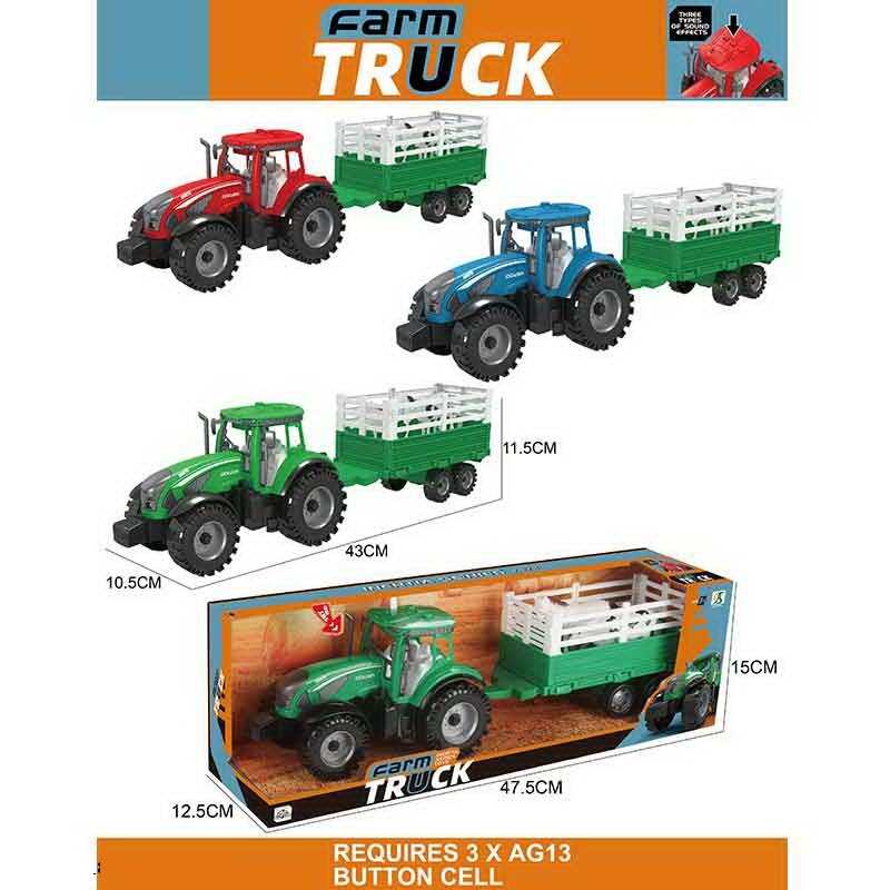 Трактор 0488-316 C (36/2) 3 види, звуки, інерційний механізм, навісне обладнання, в коробці ВИДАЄТЬСЯ МІКС ВИДІВ