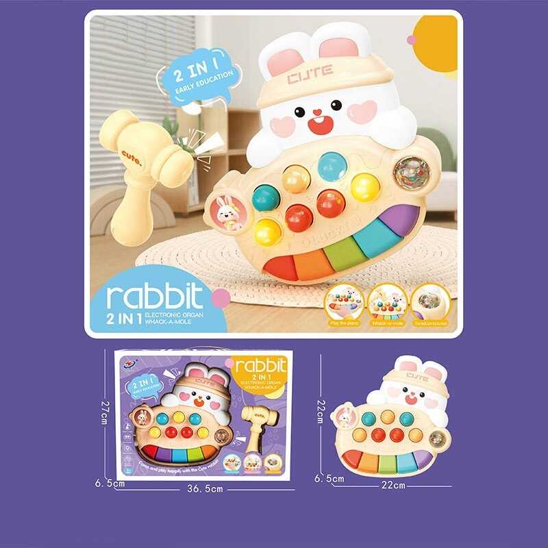 Піаніно WQ 132 (24) світло, звук, озвучування англійською мовою, піаніно, стукавка, гра на реакцію, кулька-брязкальце, в коробці