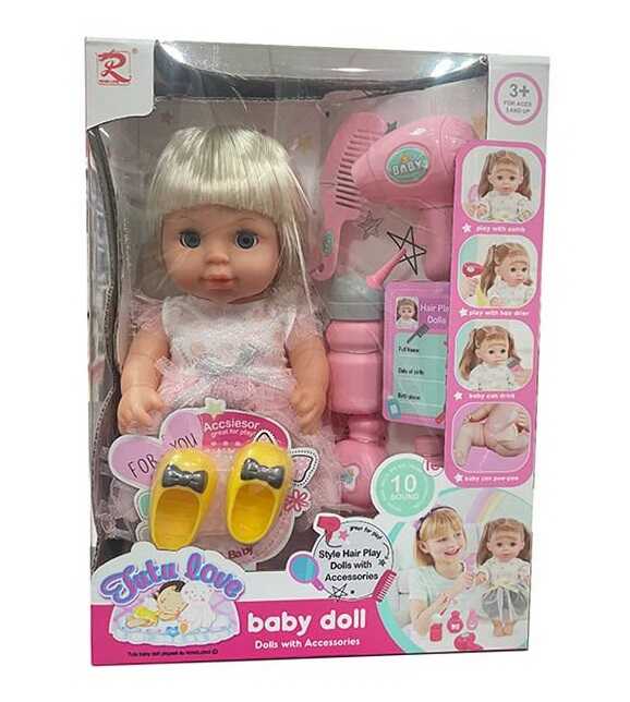 Лялька 6955 (24) п’є з пляшечки, ходить у горщик, закриває очі, музичний чіп, висота 30 см, в коробці