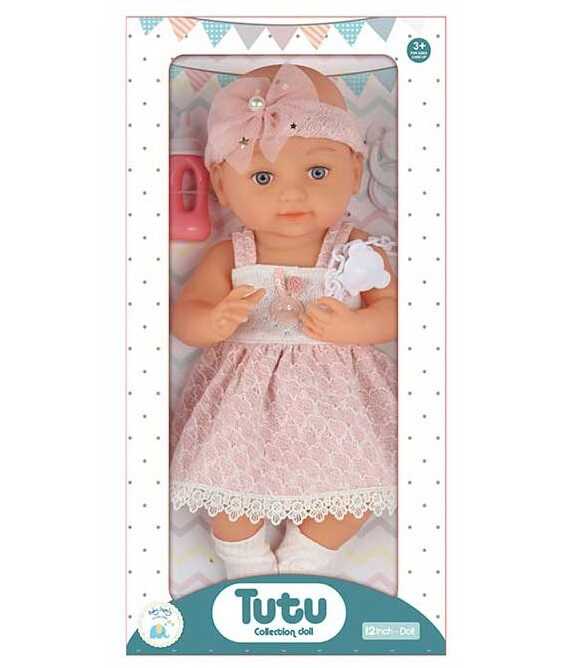 Пупс 6211 (24) гумовий, висота 35 см, пустушка, пляшечка, в коробці