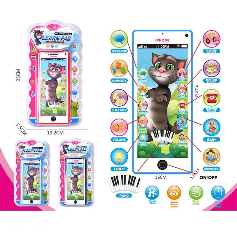 Телефон 678-9-2 A (288/2) герой, сенсорні кнопки, озвуч. англ. мовою, звуки, підсвічування, від батарейок, цифри, звуки тварин, в слюді