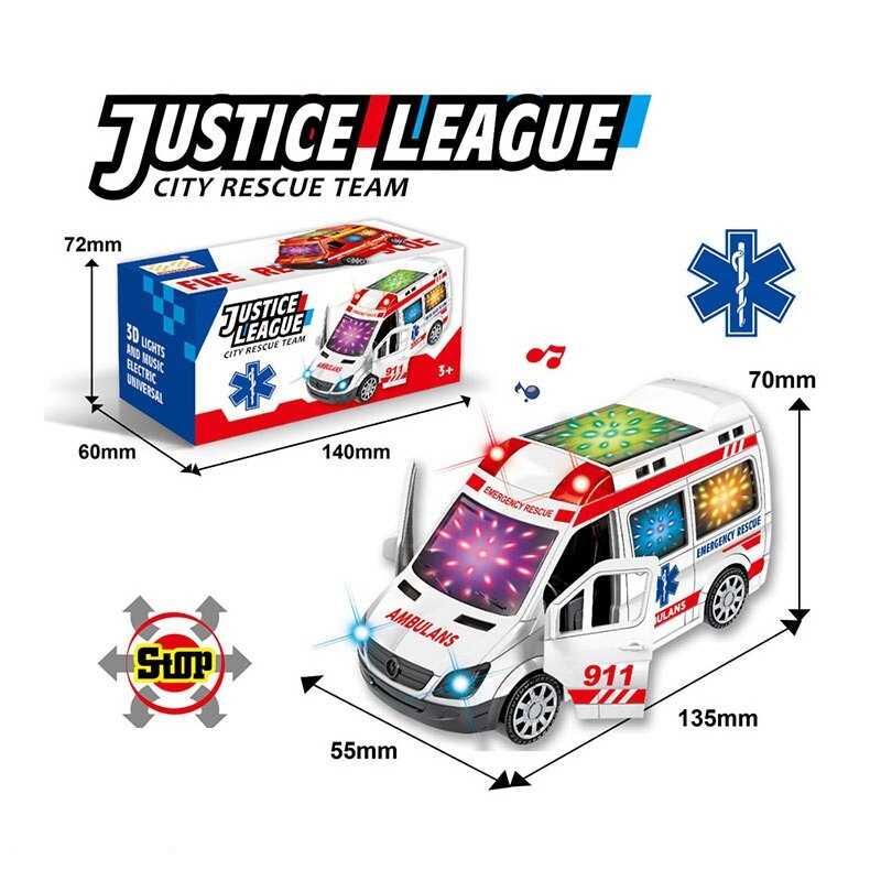 Машинка 89-603 A (180/3) колесо вільного ходу, підсвічування, звуки, відчиняються дверцята, на батарейках, в коробці