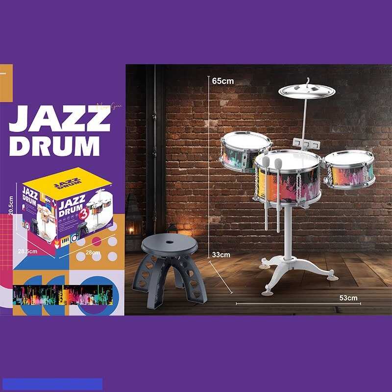 Барабанна установка ZG 3004-A (12)  розмір: 53х33х65 см, барабанні палички, стільчик, в коробці