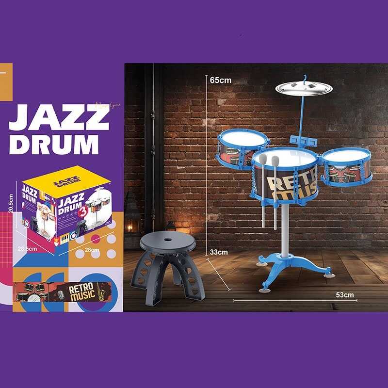 Барабанна установка ZG 3004-C (12)  розмір: 53х33х65 см, барабанні палички, стільчик, в коробці