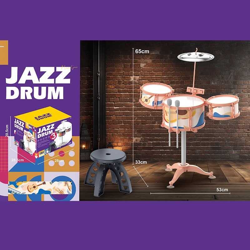 Барабанна установка ZG 3004-D (12)  розмір: 53х33х65 см, барабанні палички, стільчик, в коробці