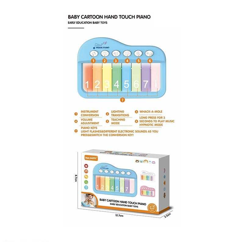 Піаніно YK 7018 A (120) сенсорні клавіші, підсвічування, кілька режимів, музичні інструменти, 8 клавіш, мелодії, гра на швидкість реакції, в коробці
