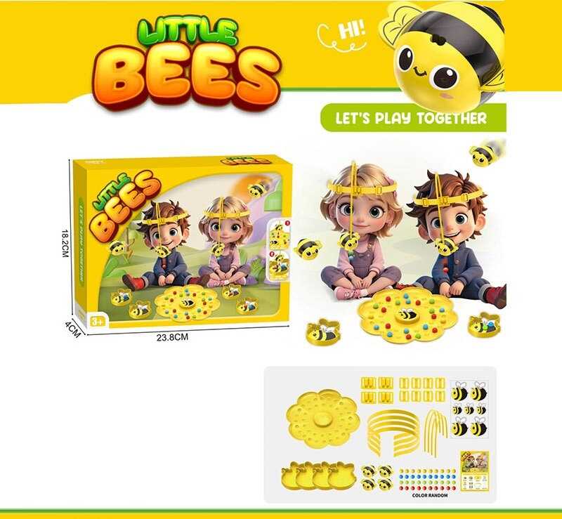 Розважальна гра YS 32 A (72) магнітна, пов’язка на голову, бджілки, кульки, ігрове поле, аксесуари, в коробці