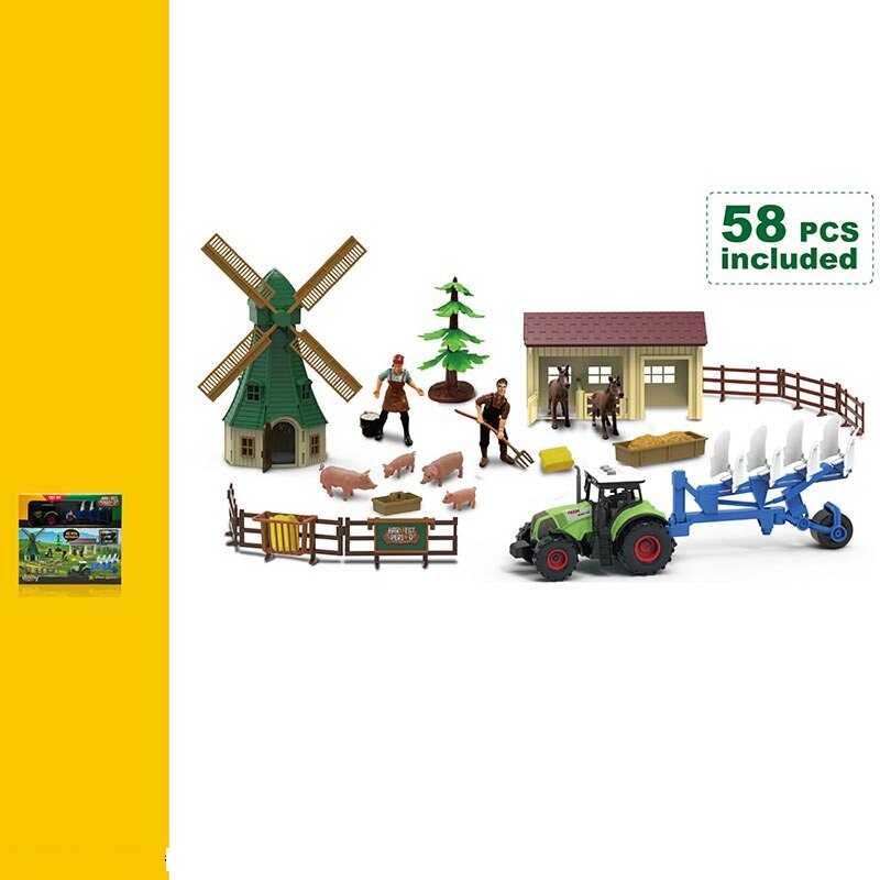Ферма 550-31 K (12) 58 елементів, трактор на батарейках, звуки, підсвічування, ігрові фігурки, вітряк, будинок, в коробці