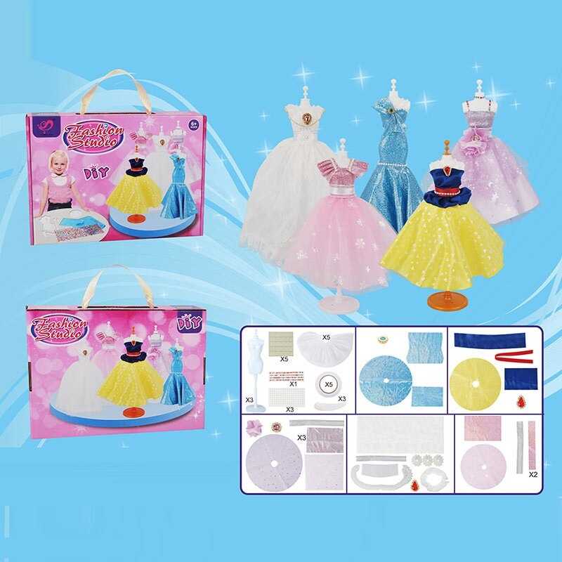 Набір дизайнера M 700-1 (48/2) 3 манекени, тканина, двосторонній скотч, прикраси, в коробці