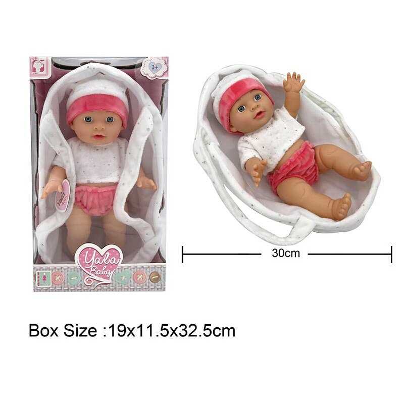 Пупс YL 2430 F-B (24) висота 30 см, гумовий, кокон з ручками, знімний одяг, в коробці