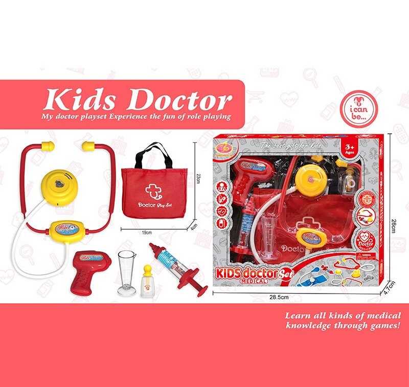 Набір лікаря KJ 1921 A-11 (72/2) сумка, стетоскоп, термометр, шприц, стаканчик, в коробці