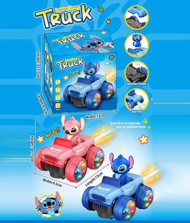 Машина музична KH 332-29 (144) 2 види, підсвічування, мелодія, парогенерація, колесо вільного ходу, довжина 13 см, фігурка героя, в коробці