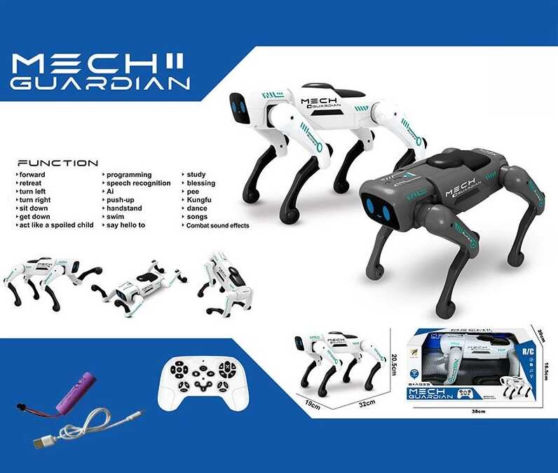 Пес на радіокеруванні QF 660-1 (20) 2 види, звуки, додаток,світло,пульт 2.4G,акум. 3.7V,виконує команди, озвуч. англ. мовою, в коробці, ВИДАЄТЬСЯ МІКС