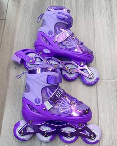 Ролики с захистом SC-92118 М розмір 35-38 (6) колір РОЖЕВИЙ, колеса PU, ПЕРЕДНЄ КОЛЕСО СВІТЛО, устілка 21-24 см, d колес – 6.5 см, в сумці