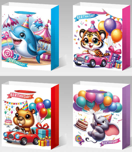 Пакет подарунковий C 75713 (480) 4 види,СЕРЕДНІЙ,  ВИДАЄТЬСЯ ТІЛЬКИ МІКС ВИДІВ