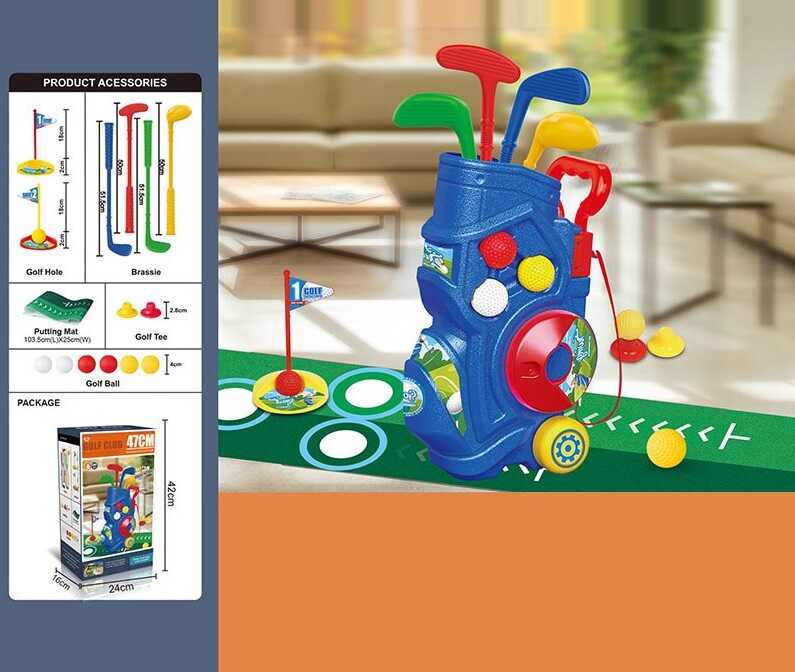 Гольф 777-587-1 (18) сумка для ключок, м’ячики, ключки, мат із розміткою, в коробці