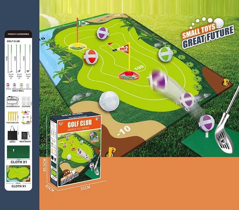 Гольф 777-588 B (18) 20 м’ячів, 3 телескопічні ключки, сумка, мат із розміткою, в коробці