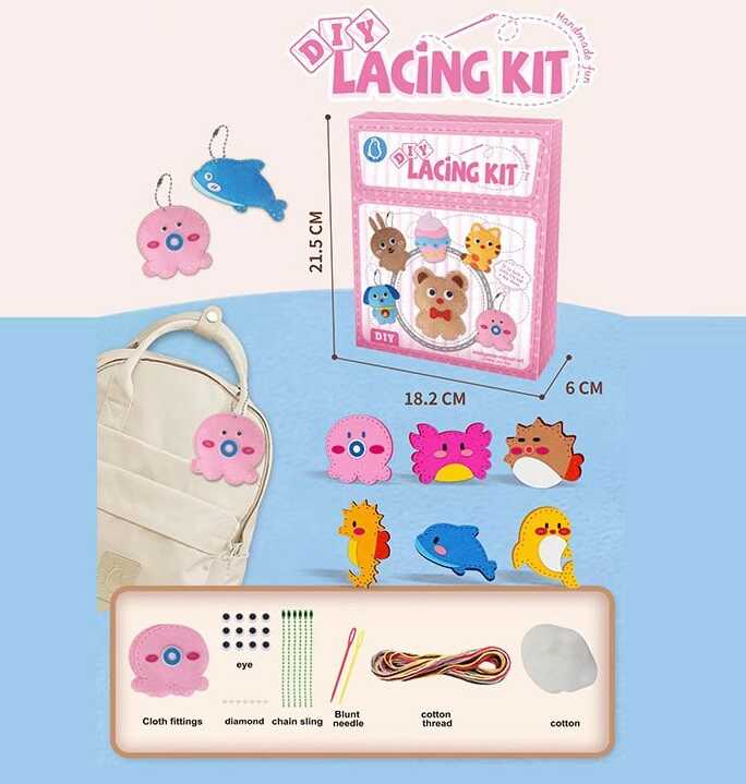 Поший сам L 569 B (96/2) фетрові заготівки, нитки,  2 пластикові голки, наповнювач: вата, очі, ланцюжки,  в коробці