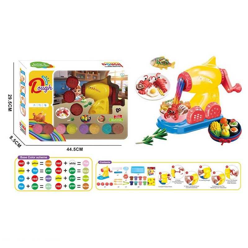 Тісто для ліплення 9026 (24) екструдер для створення пасти, 8 баночок з тістом, 4 насадки, інструменти, в коробці