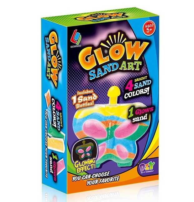 Набір для творчості 8030 (96/2) 5 кольорів піску, світиться в темряві, пляшечка, в коробці