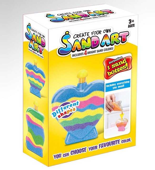 Набір для творчості 8014 (120/2) 4 кольори піску, пляшечка, в коробці