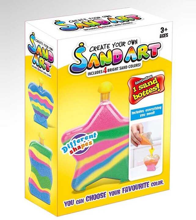 Набір для творчості 8013 (120/2) 4 кольори піску, пляшечка, в коробці