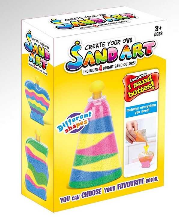 Набір для творчості 8012 (120/2) 4 кольори піску, пляшечка, в коробці