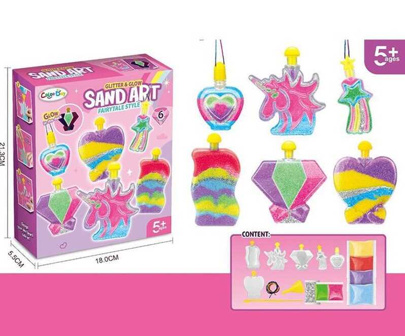 Набір для творчості 8936 (36) 6 кольорів, глітер, світиться у темряві, інструменти, 6 пляшечок, в коробці