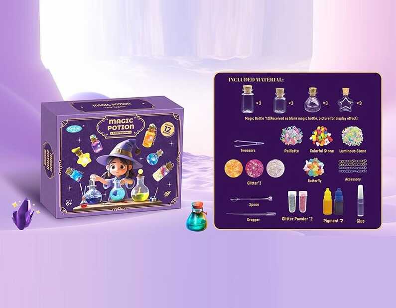 Набір для творчості 708-1 (60/2) 12 флакончиків, блискітки, клей, кольорові пігменти, в коробці