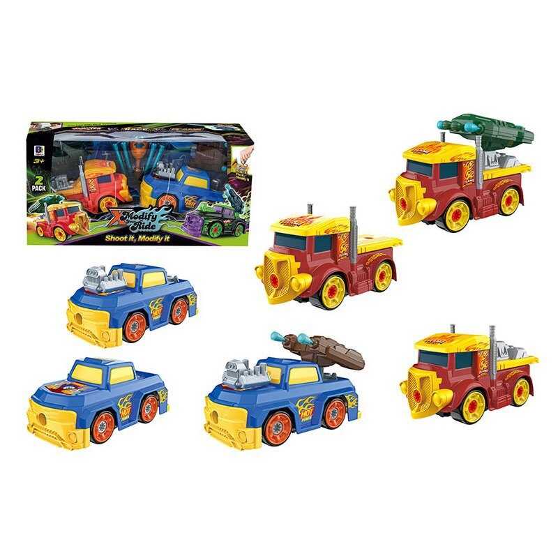 Набір машин 661-2007 (18) 2 машинки, конструктор, викрутка, в коробці
