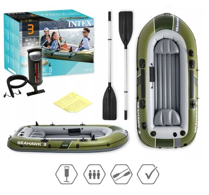 Intex Човен 66333 NP (1) "SEAHAWK", 295x137x43см, 3-х містний